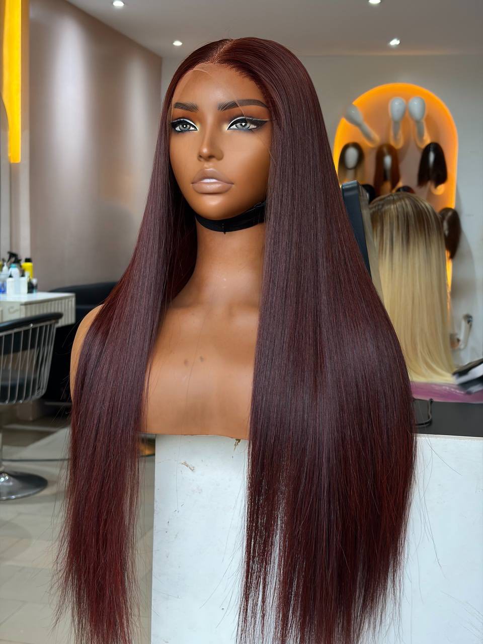 Lace Front Wig Straight Bordeaux 26"